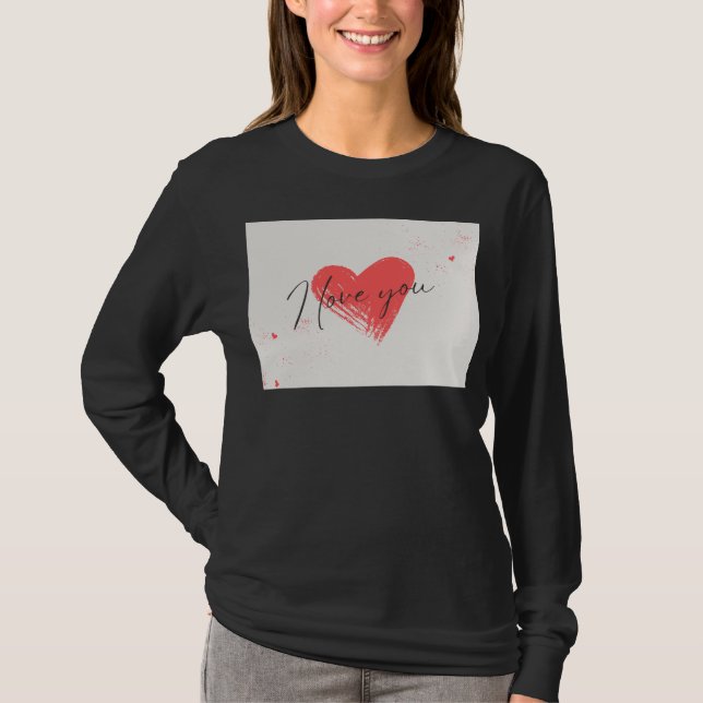 vacker t-shirt jag älskar dig design svart servett (Framsida)