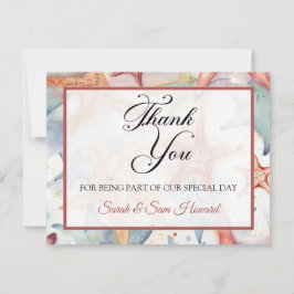 Vacker tacksamhetskort med snäckor tack kort