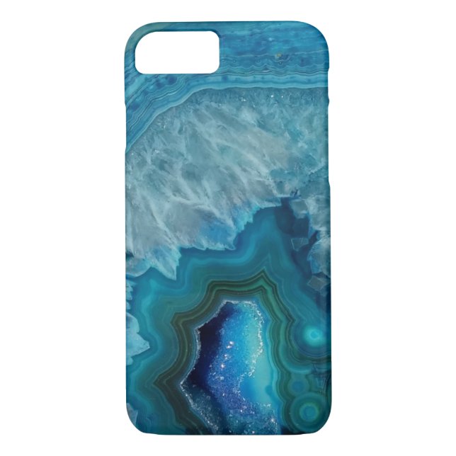 Vacker Teal Blue Agate Stone Case-Mate iPhone Skal (Baksida)