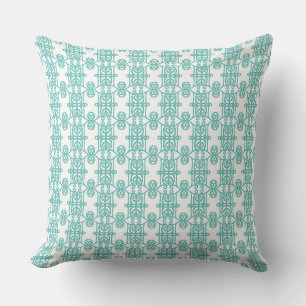 Vacker teal geometrisk formmönster kudde