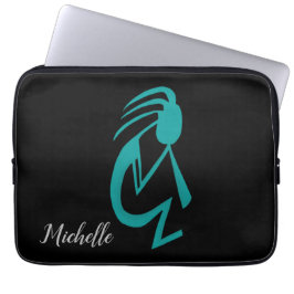 Vacker teal Kokopelli-målning Laptop Fodral