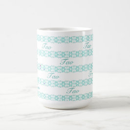 Vacker Teal Tao Geometrisk Mönster Kaffemugg