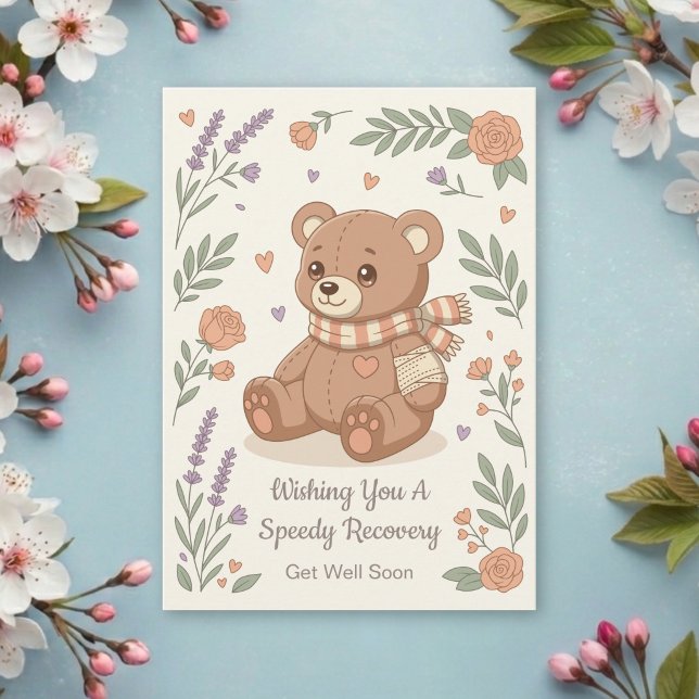 Vacker Teddybjörn Blommor För Återhämtning (Skapare uppladdad)