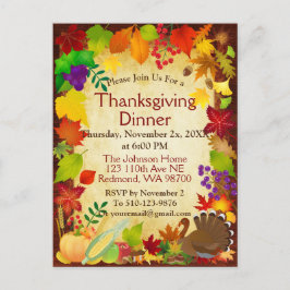 Vacker Thanksgiving-skörd Vykort