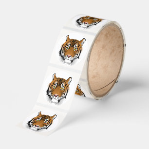 vacker tiger för tecknad runt klistermärke