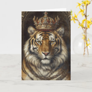 Vacker tiger i en krona alla tillfällen kort