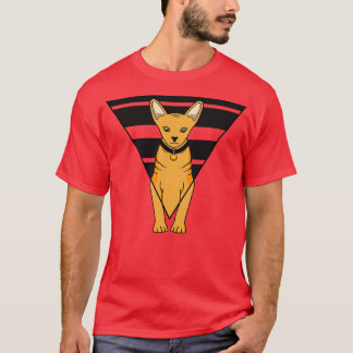 Vacker tiger-katt med triangel t shirt