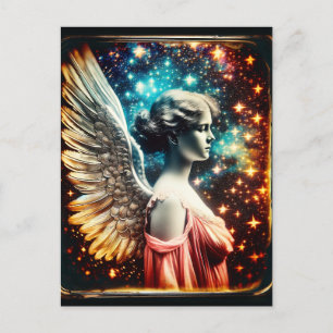 Vacker Tin Type Angel Vykort