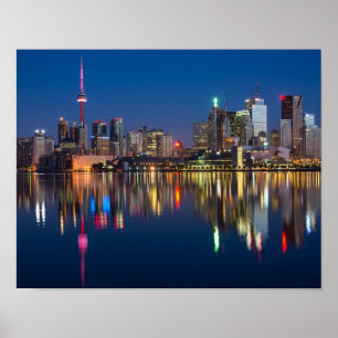 Vacker Toronto Canada Evening Skyline Poster