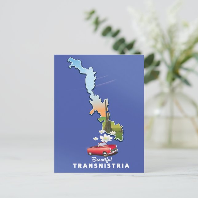 Vacker Transnistrien-karta  Inbjudan Vykort (Stående Fram)