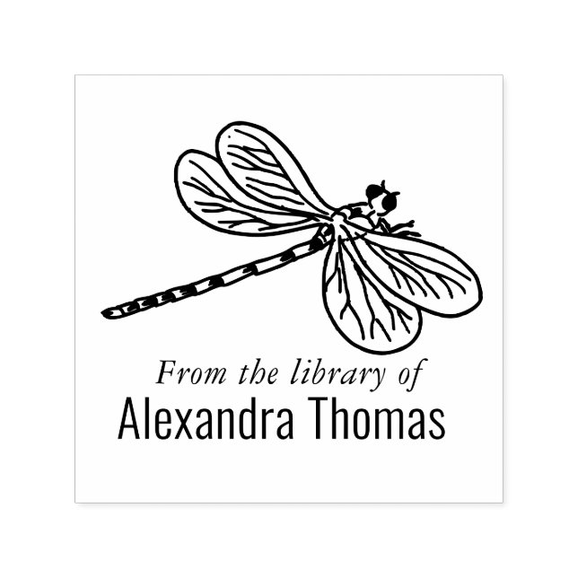 Vacker Trollslända #3 Biblioteksboknamn  Självfärgande Stämpel (Design)