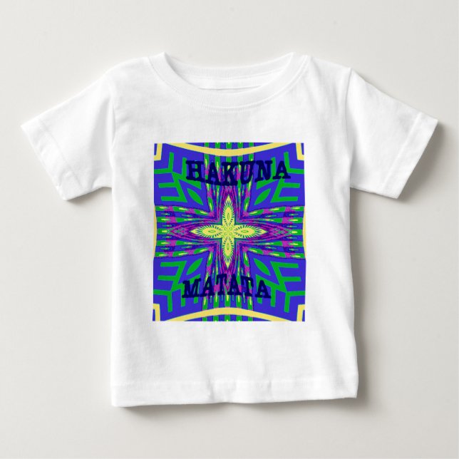 Vacker Tropical Hakuna Matata Kanga Artwork Tee Shirt (Framsida)