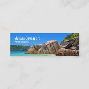 Vacker Tropical Sea Rocky Kusten Mini Visitkort