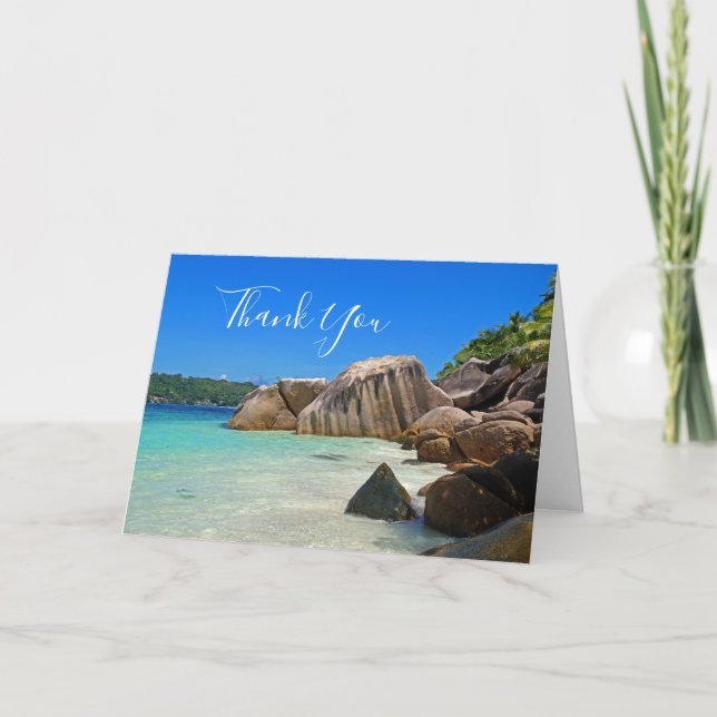 Vacker Tropical Sea Rocky Kusten Tack Kort (Framsida)