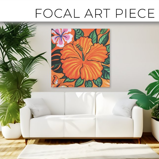 Vacker tropisk blomsterkonst på canvas (Skapare uppladdad)
