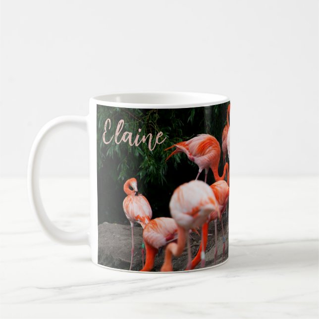 Vacker tropisk flamingo  kaffemugg (Vänster)