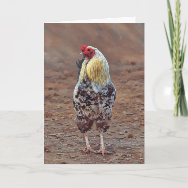 Vacker Tupp Chicken Art Note Card Kort (Framsida)