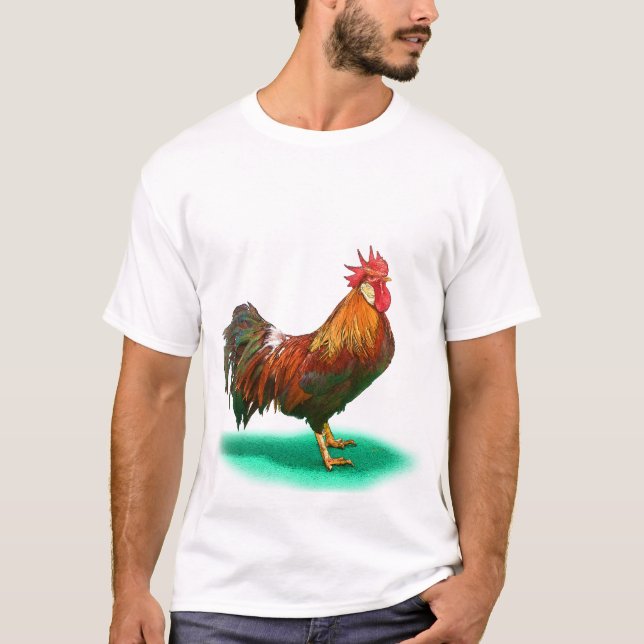 Vacker Tupp Chicken med färgad svan T Shirt (Framsida)