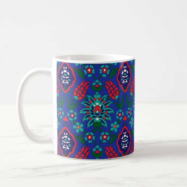 💙 Vacker turkisk Iznik-mönster Kaffemugg (Vänster)