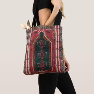 Vacker turkiskt antique matta tygkasse