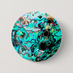 Vacker turkos abalone paua-snäcka knapp