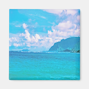 Vacker turkos Ocean Vågar Magnet