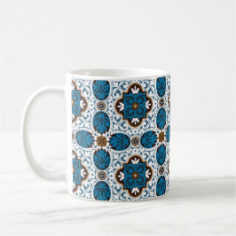 💙🤎 Vacker turkos och brun Azulejos, V Kaffemugg
