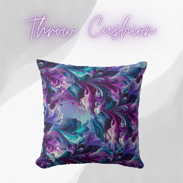 Vacker turkos och Rosa Abstrakt Mönster | Kudde