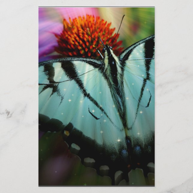 Vacker turkos Swallowtail Butterfly (Framsida)