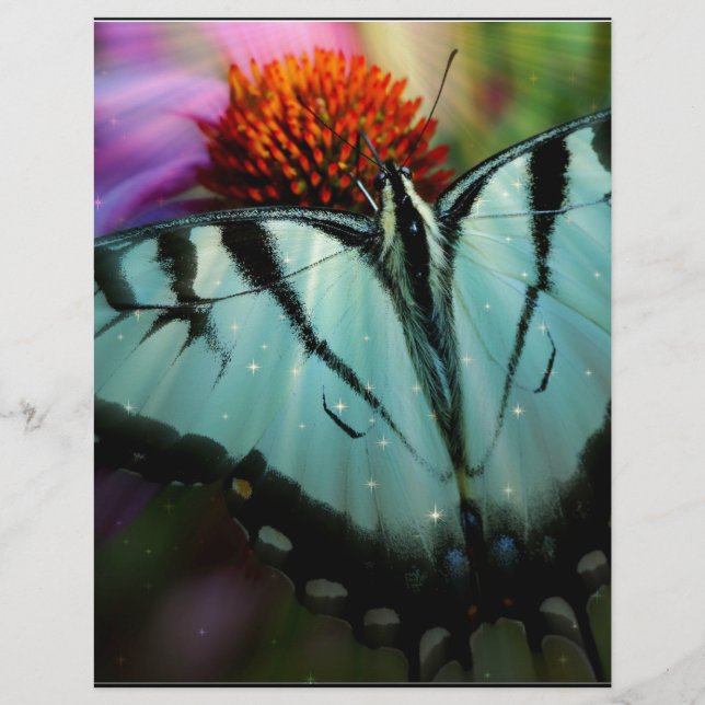 Vacker turkos Swallowtail Butterfly (Framsida)