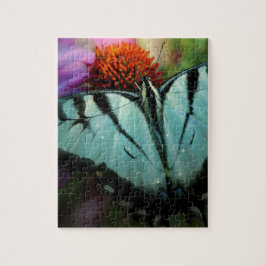 Vacker turkos Swallowtail Butterfly Pussel