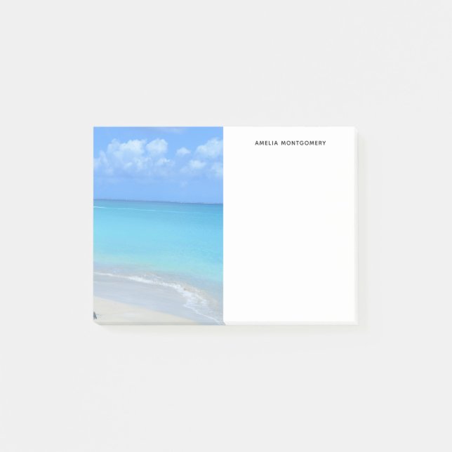 Vacker turkos tropisk strand  post-it block (Framsida)