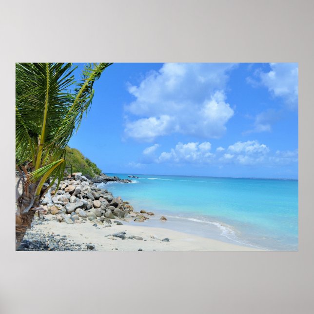 Vacker turkos tropisk strand poster (Framsidan)