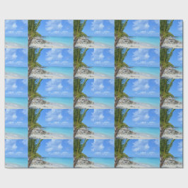 Vacker turkos tropisk strandmönster presentpapper