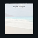 Vacker turkos Tropiskt fotografi av Blue Sea Anteckningsblock<br><div class="desc">Ett anteckningsblock med ett vackert foto med ett turkosblått hav och en sandstrand med vinkar skumliknande surfa.</div>