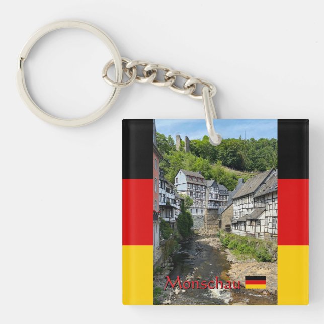 Vacker tysk by Monschau på sommarresan (Framsidan)
