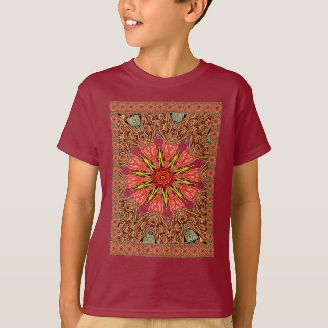 Vacker underbar asiatisk traditionell kantig mönst t shirt (Framsida)