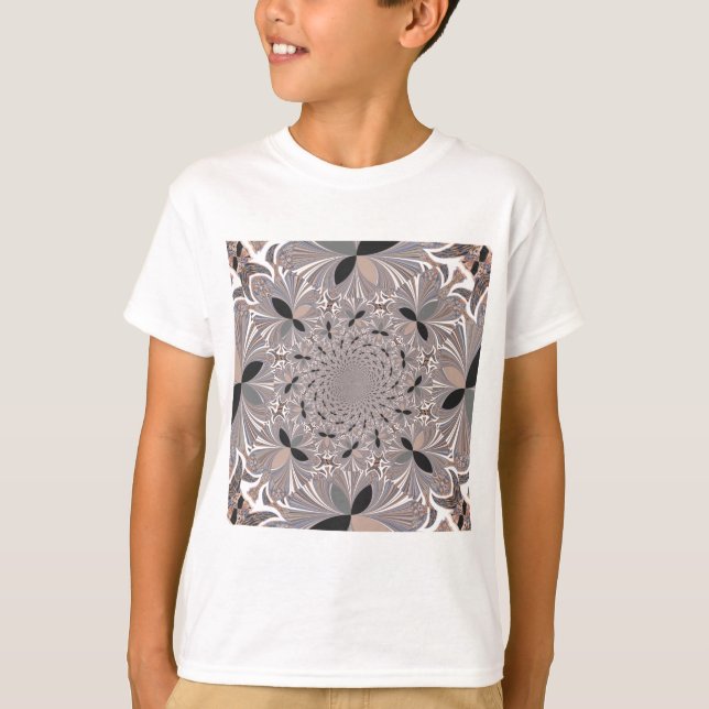 Vacker, underbar aska grått kaleidoskop, sömlös t shirt (Framsida)
