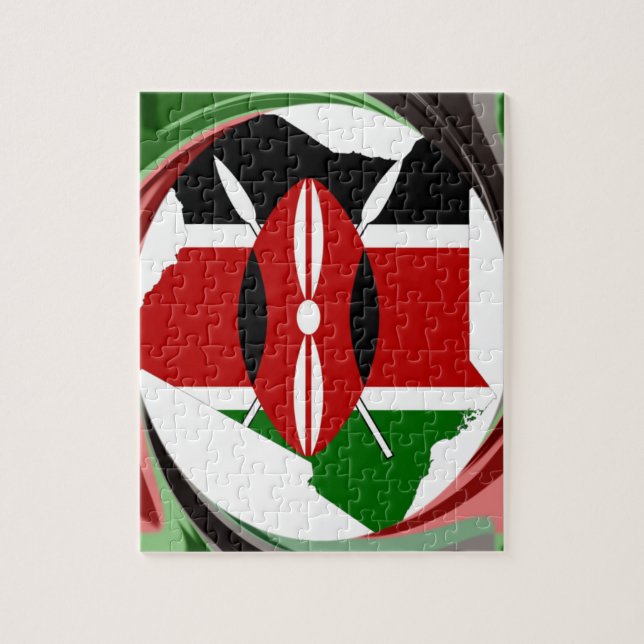 Vacker underbar kenyansk virvelkartedesign pussel (Vertikal)