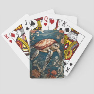 Vacker undervattenssköldpadda casinokort