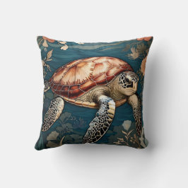 Vacker undervattenssköldpadda kudde