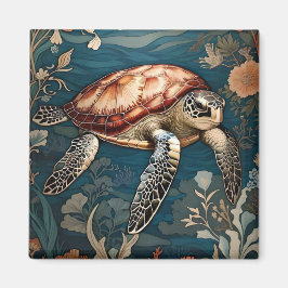 Vacker Underwater Swimming Sea Turtle Magnet