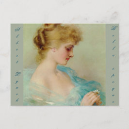 Vacker, unge dam,av Albert Lynch,Belle epoque Vykort