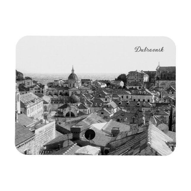 Vacker utsikt över Dubrovnik, Kroatien Magnet (Horisontell)