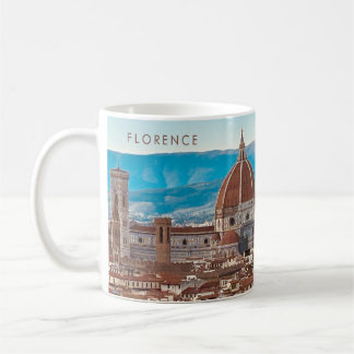 Vacker utsikt över Florens Italien Siluett Kaffemugg