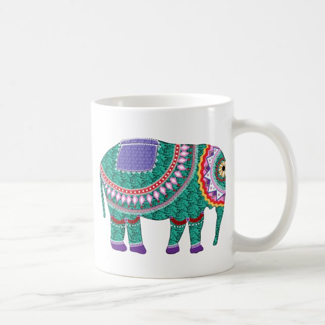Vacker utsmyckad elefant kaffemugg (Höger)