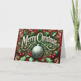 Vacker utsmyckad God Jul Helgkort