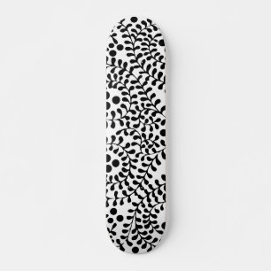 Vacker utsmyckad svart och vit tryck mini skateboard bräda 18,5 cm