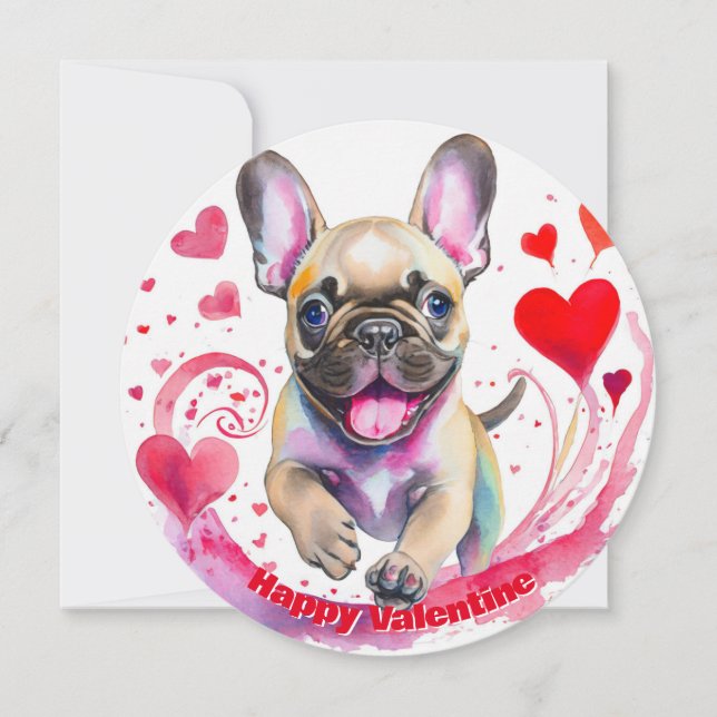Vacker valentin fransk bulldog (Framsida)
