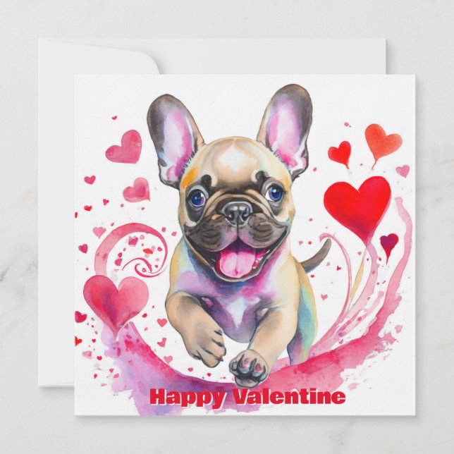Vacker Valentine French Bulldog (Framsida)
